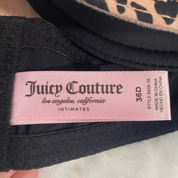 Juicy Couture Sexy Push-Up Leopard Print & Solid Black Bra Set NWT size 36D - Picture 7 of 8